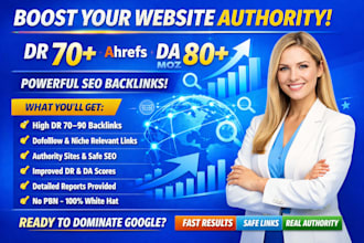 increate website domain rating DR 70 ahrefs moz da authority seo backlinks DR 80