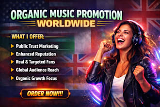 do organic spotify soundcloud bandcamp shazam music promotion worldwide