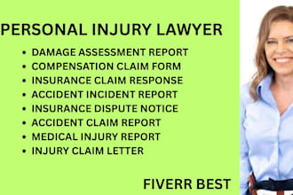 handle insurance disputes, accident reports, injury and compensation cases