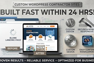 custom wordpress contractor sites built fast within 24hrs