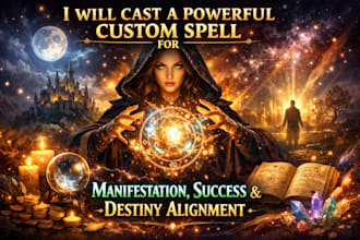 cast a powerful custom spell for manifestation, success, and djinn wish granting