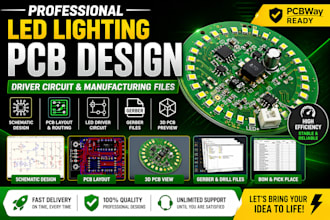 design led lighting pcb, driver circuit, and manufacturing ready files