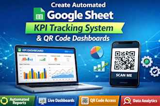 create automated goggle sheet KPI tracking system and qr code dashboards