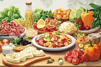 draw food and drink illustration