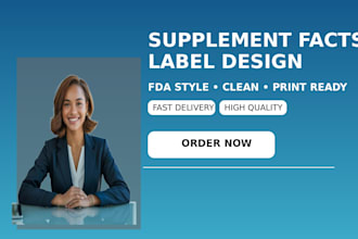 design fda compliant supplement facts label for your product