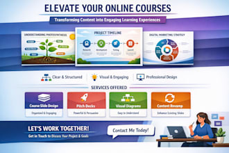 edtech course launch presentation design for course slides in powerpoint design