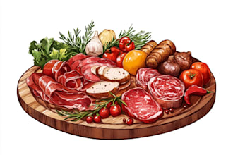 draw food and drink illustration for you