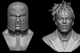 sculpt head model 3d bust face model head sculpt stl file zbrush for 3d printing