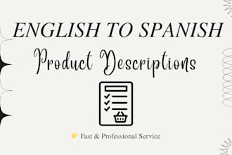 translate your product descriptions from english to spanish