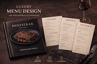 create luxury restaurant branding and menu design
