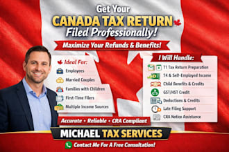 prepare canada t1 tax return for individuals and families with cra filing