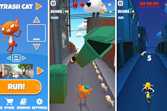 build 2d 3d endless runner game for ios, android and pc using unity