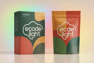 design creative box, pouch and label packaging design