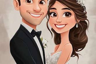 draw caricatures for couples, families, weddings