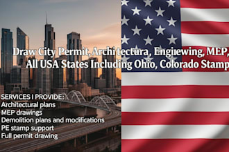 draw city permit architectural, engineering drawing, mep, ohio, colorado stamp