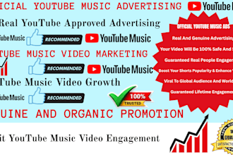 do organic youtube ads for you tube music video growth and organic engagement