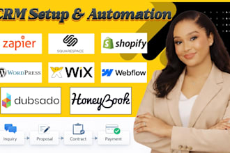 setup honeybook dubsado zapier wordpress wix squarespace webflow shopify crm