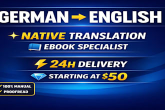 translate german to english as a native speaker, ebook translation in 24 hours