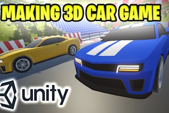 create a 2d 3d multiplayer mobile car racing  game using unity