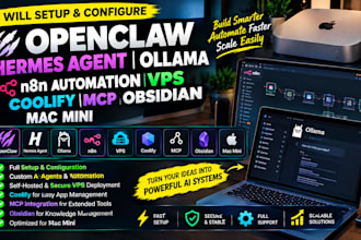 openclaw hermes agent ollama n8n automation vps coolify mcp obsidian mac mini