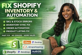 fix shopify inventory sync automation, stock issues and product listing