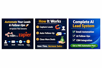 build ai leadgeneration, followup and automation system with n8n ai and zapier