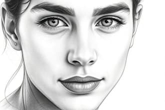 draw a detailed pencil or charcoal portrait