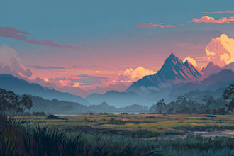 create stunning fantasy background and scenery illustration