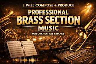 compose and produce professional brass section music for orchestras and bands