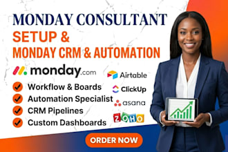 be your monday consultant, setup monday CRM and monday automation