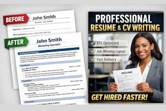 write a professional ats resume and CV that gets you hired