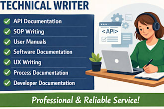 technical writer for sops, API docs and user manuals that convert fast