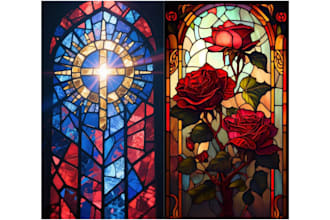 design custom stained glass art, mosaic, window panels, and church stained glass