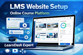 create an lms online course website using learndash or similar platforms