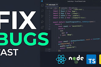 fix javascript typescript react node or PHP website bugs