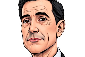 illustrate yourself a headcut wsj style portrait from a photo
