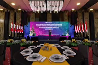 stunning 3d stage, booth, and rendering