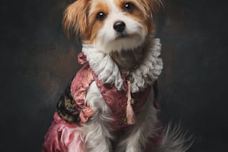 create custom premium royal pet portrait