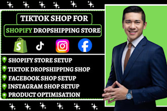 setup tiktok shop instagram shop facebook shop for shopify dropshipping store