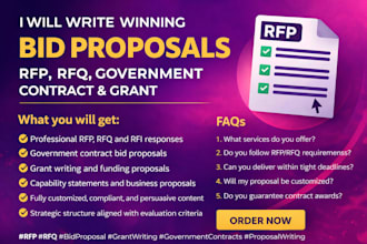 write winning bid proposal rfp rfq government contract and grant, song writing