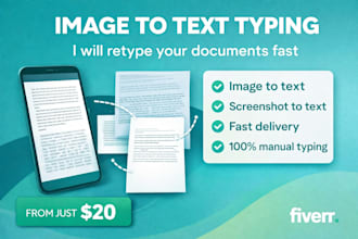 convert image to text typing and retype documents fast