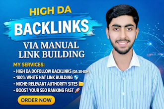 build high da dofollow backlinks through manual link building for SEO ranking