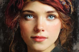 paint a real oil painting on canvas