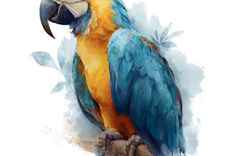 draw watercolor illustrations of animals, birds, and nature