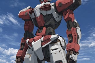 draw a robot mecha design and anime tshirt in my style