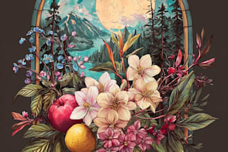 create detailed botanical illustrations for books, branding