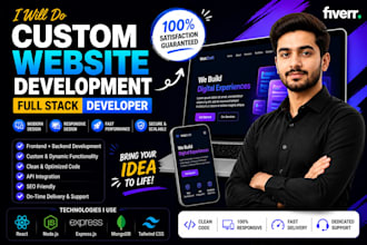 custom website as full stack and full stack developer