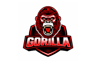 create modern gorilla head logo t shirt design