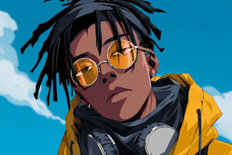 create anime emo rap hiphop album music cover art