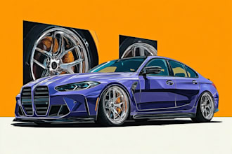 draw detailed car vector illustration
